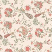 Parvani Fabric Paisley Red Blue Pink Bird Floral