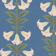 Pink and Blue Floral Wallpaper