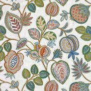 Pomona Embroidered Fabric in colour Seville