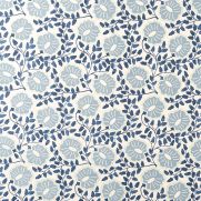 Punch Paisley Linen Fabric Denim Blue
