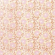 Punch Paisley Linen Fabric Peach Pink Orange