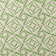 Puzzle Linen Fabric Green Geometric