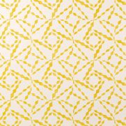 Puzzle Linen Fabric Lemon Yellow Geometric