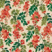 Red and Green Floral Wallpaper