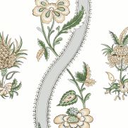 Sample-Ribbon Floral Wallpaper Sample