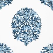 Ridgefield Wallpaper blue Floral Printed