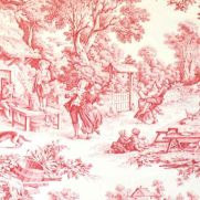 Ronde Villageoise Cotton Fabric Red Toile