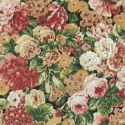 Rose and Peony Wallpaper Amanpuri Red and Devon Green