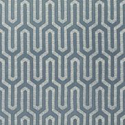 Santiago Embroidered Cotton Fabric Teal Turquoise Blue
