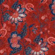 Saxon Tapestry Wallpaper Red Dark Blue Floral Large