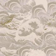 Sea Waves Wallpaper Neutral Grey