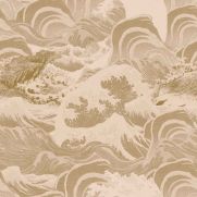 Sea Waves Wallpaper Taupe Neutral