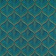 Sotherton Embroidered Fabric Turquoise Green