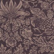 Strawberry Meadowfield Linen Fabric Dragonfly Purple