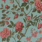 Teal and Pink Floral Wallpaper