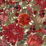 The Flowering Wallpaper Light Cream Red Green Floral