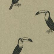 Sample-Toucan Printed Linen Fabric Sample