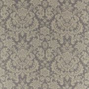 Tours Linen Grey Damask Fabric