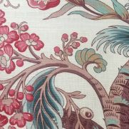 Tree of Life Fabric Pink Oyster Red Blue