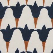 Tulip Fabric Midnight Copper Dark Blue Floral