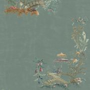 Turquoise Chinoiserie Wallpaper