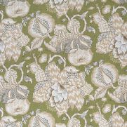 Westmont Linen Fabric Green Beige Floral