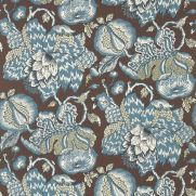 Westmont Wallpaper Brown and Slate Blue Floral