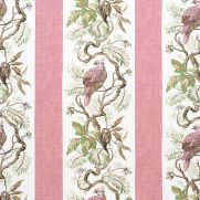 Williamson Fabric Blush Pink Bird Striped