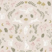 Woodland Wonders Children's Wallpaper in Pink and Olive