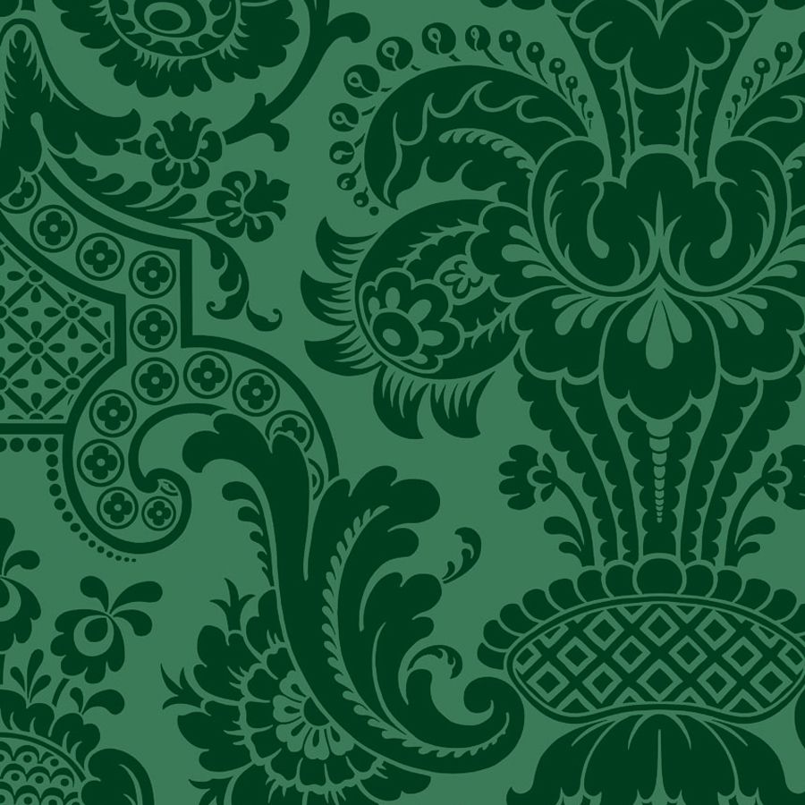 Damask green sales wallpaper