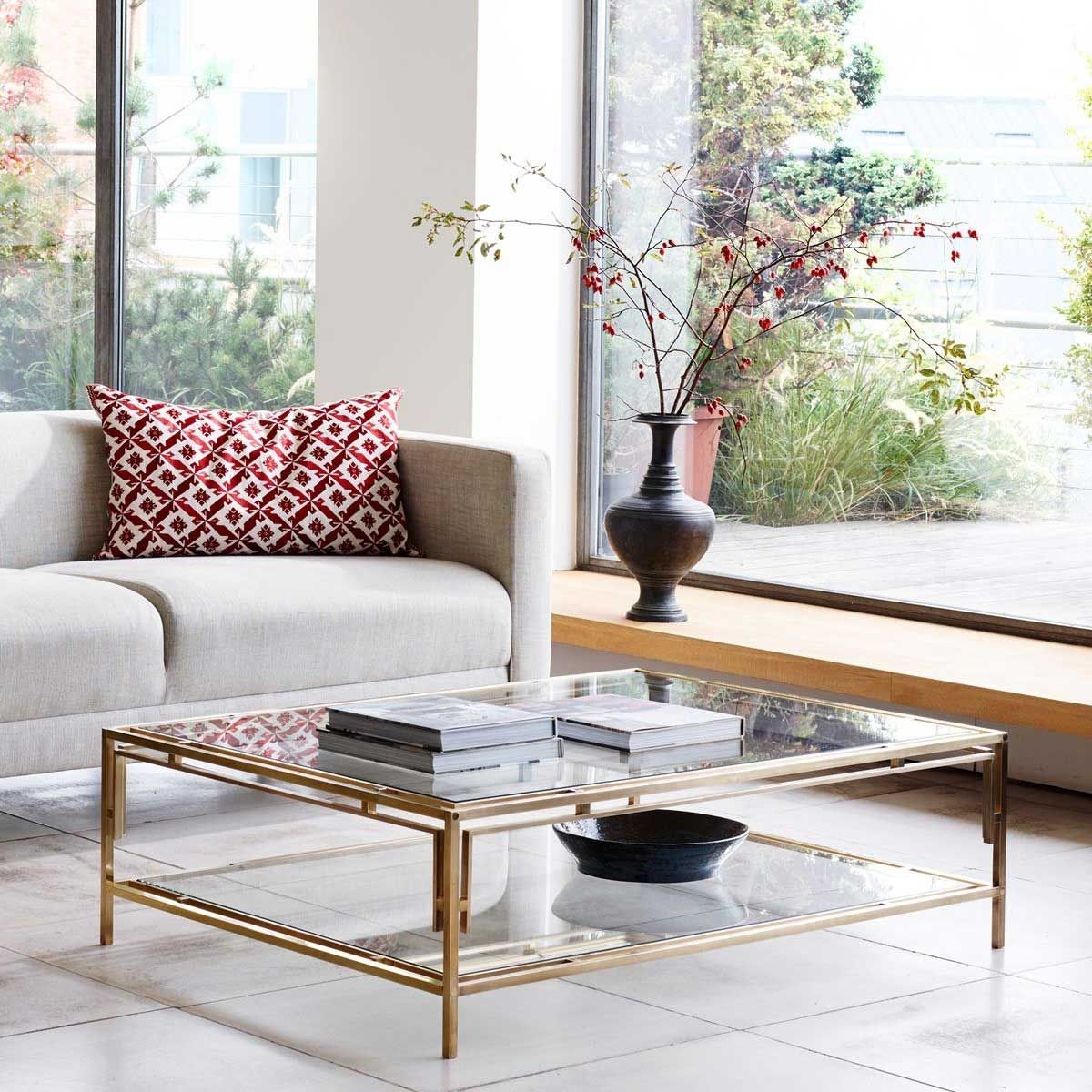 Large rectangle glass coffee table deals