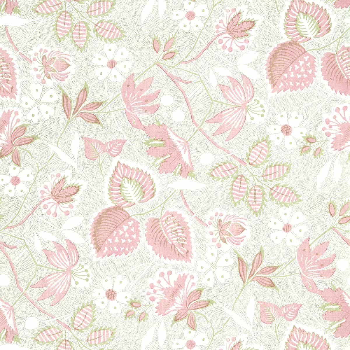 Indienne Hazel Wallpaper In Blush Pink And Green By Anna French