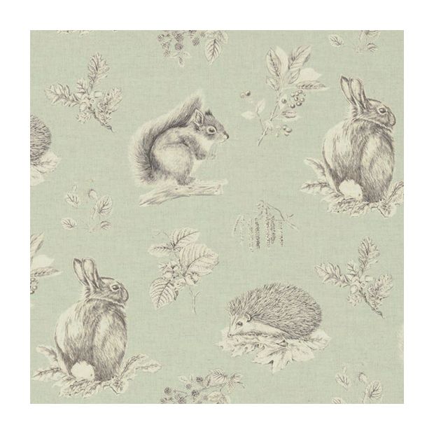 Squirrel & Hedgehog Linen Fabric