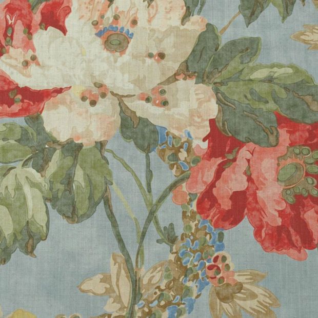 Peony Fabric Summer Sky