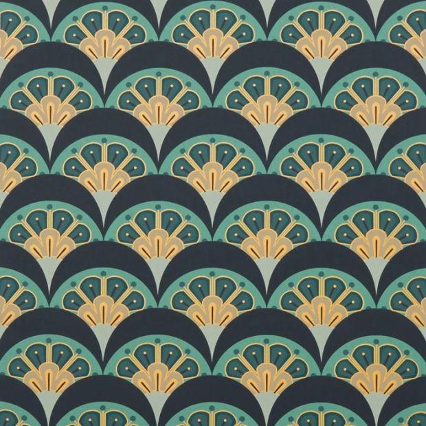 Deco Scallop Wallpaper Jade