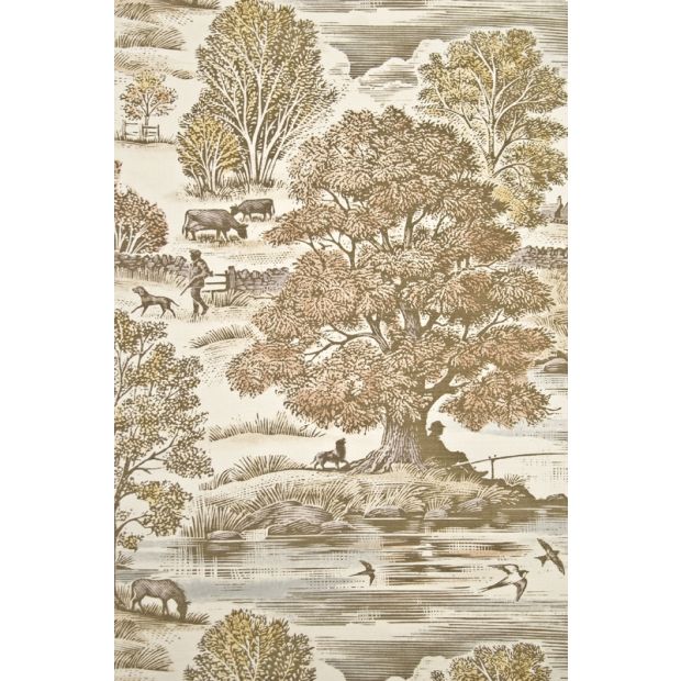Royal Oak Linen Toile Fabric