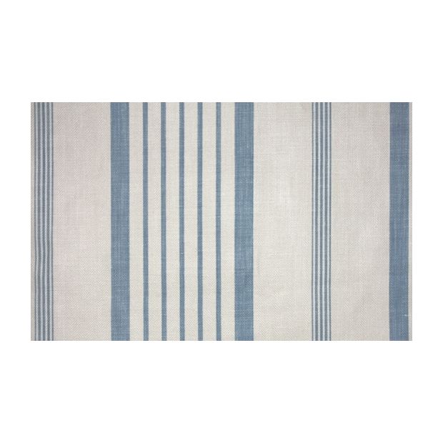 Blue Ticking Linen Fabric