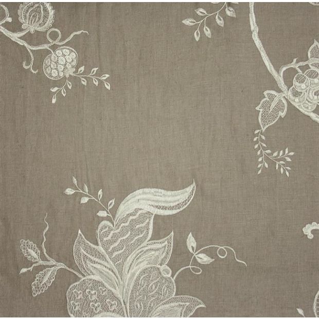 Jacobean Embroidered Linen Fabric