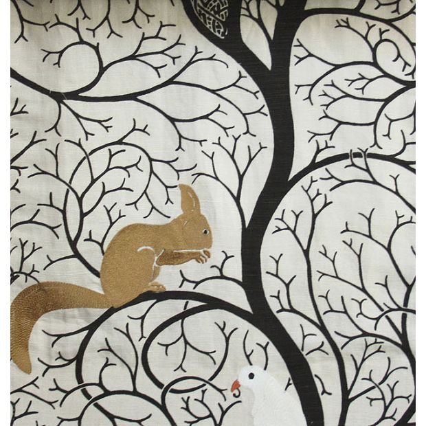 Squirrel & Dove Embroidery Fabric