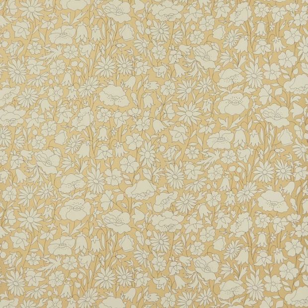 Poppy Meadow Wallpaper Pewter Gold