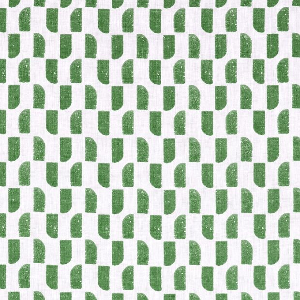 Green Small Design Printed Linen