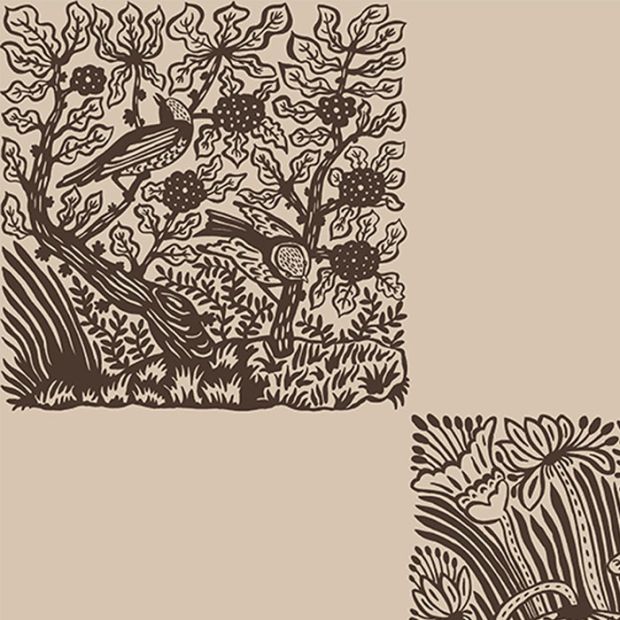 Animal Check Wallpaper Brown