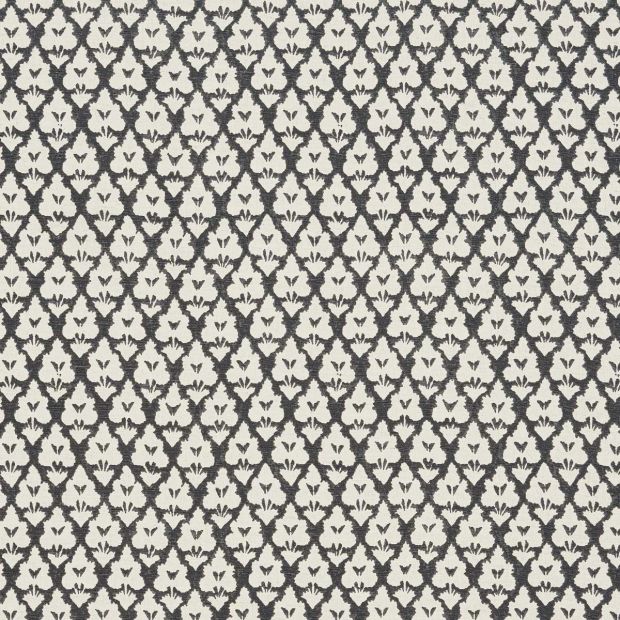 Arboreta Fabric Charcoal Dark Grey Small Print