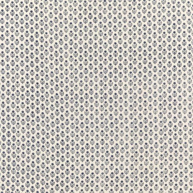 Avila Indigo Blue Floral Cotton Fabric