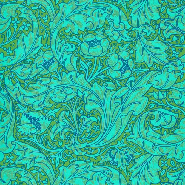 Bachelors Button Wallpaper Olive Green Turquoise