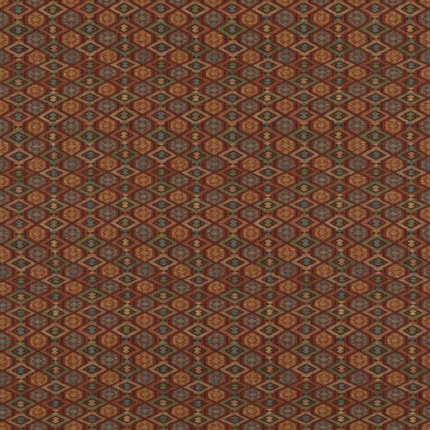 Balfour Fabric Red Green Geometric