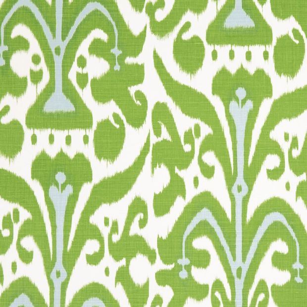 Belfour Linen Fabric Green Blue Ikat