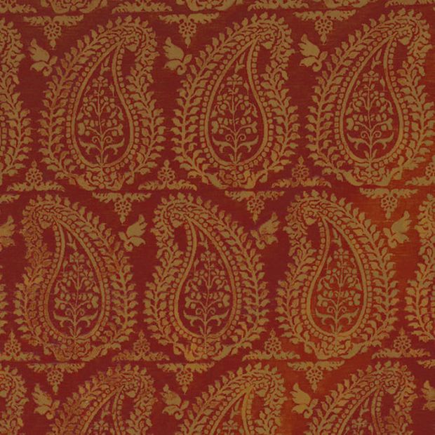 Bernardo Paisley Fabric Campari