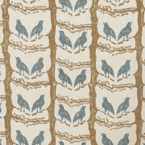 Bird Chatter Linen Fabric