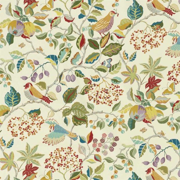 Birds and Berries Fabric